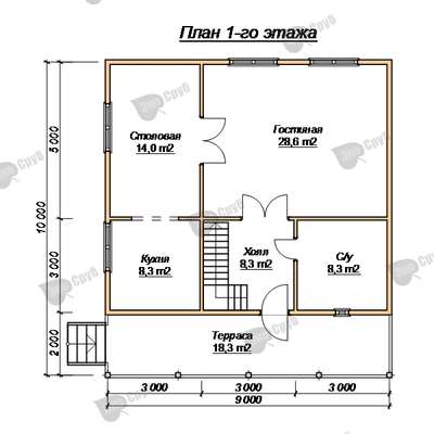 План первого этажа дома
