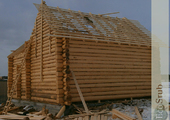 Шлифовка сруба бани