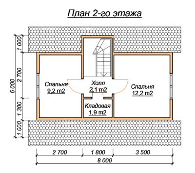 План второго этажа дома