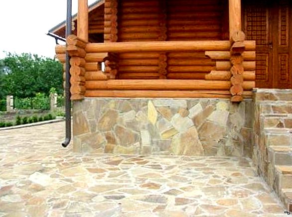отделка цоколя деревянного дома искусственным камнем
