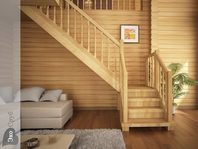 Маршевая лестница в деревянном доме